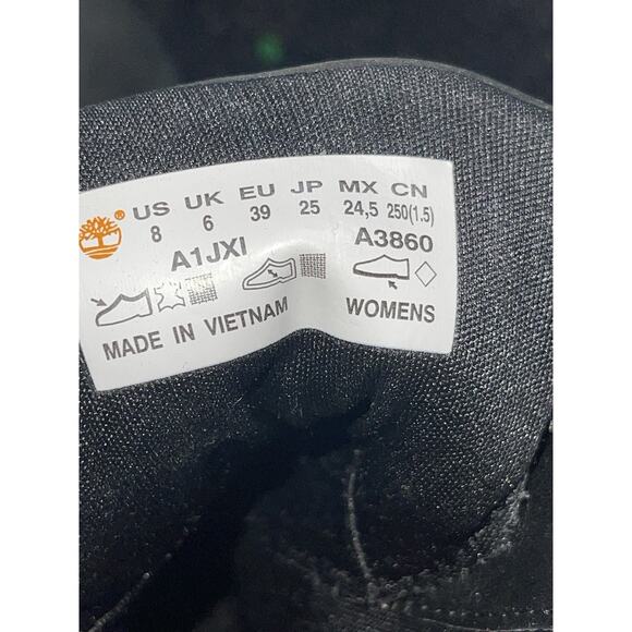 Timberland Women’s Black Nubuck Lace-Up Ankle Boots A1JXI Size 8 Block Heel - Picture 6 of 6